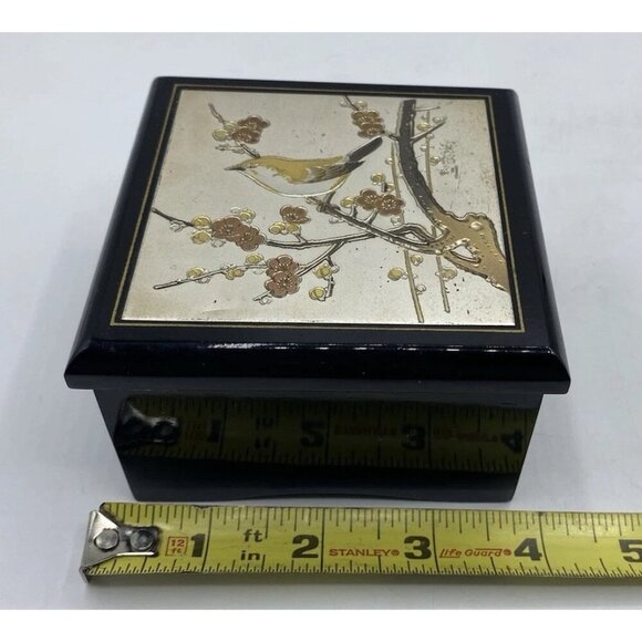 Vintage Westland Original Music Jewelry Box Bird Japan Edelweiss Tested Working - Picture 16 of 16
